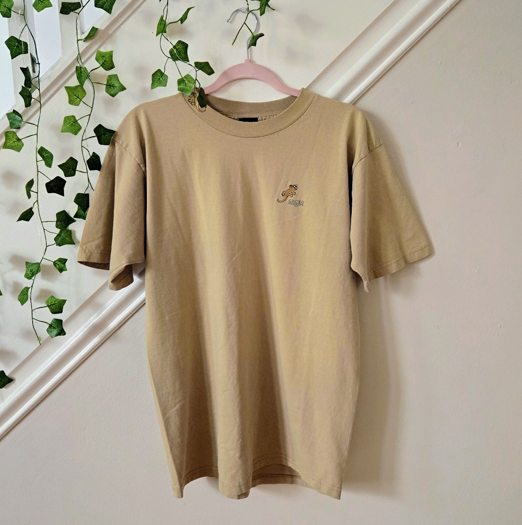 Vtg Mens 80s Gecko Brand Surf Tee